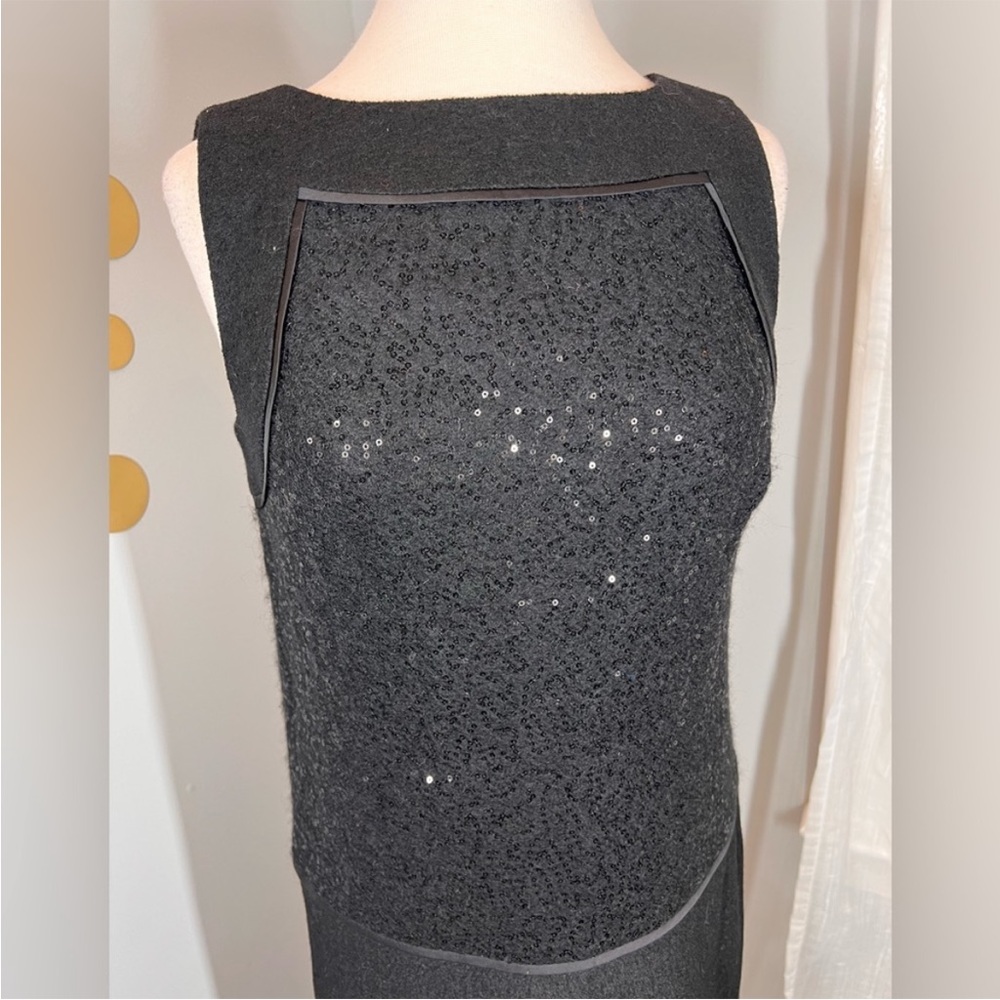 EUC Loft Wool Blend Sequin Shift Dress - Picture 5 of 9